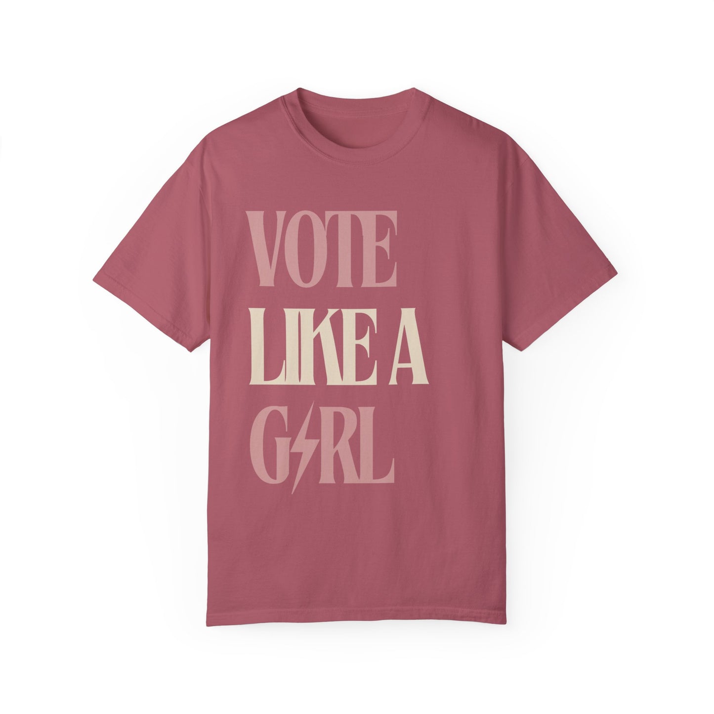 Vote Like a Girl Feminist Unisex Comfort Colors Vintage T-shirt