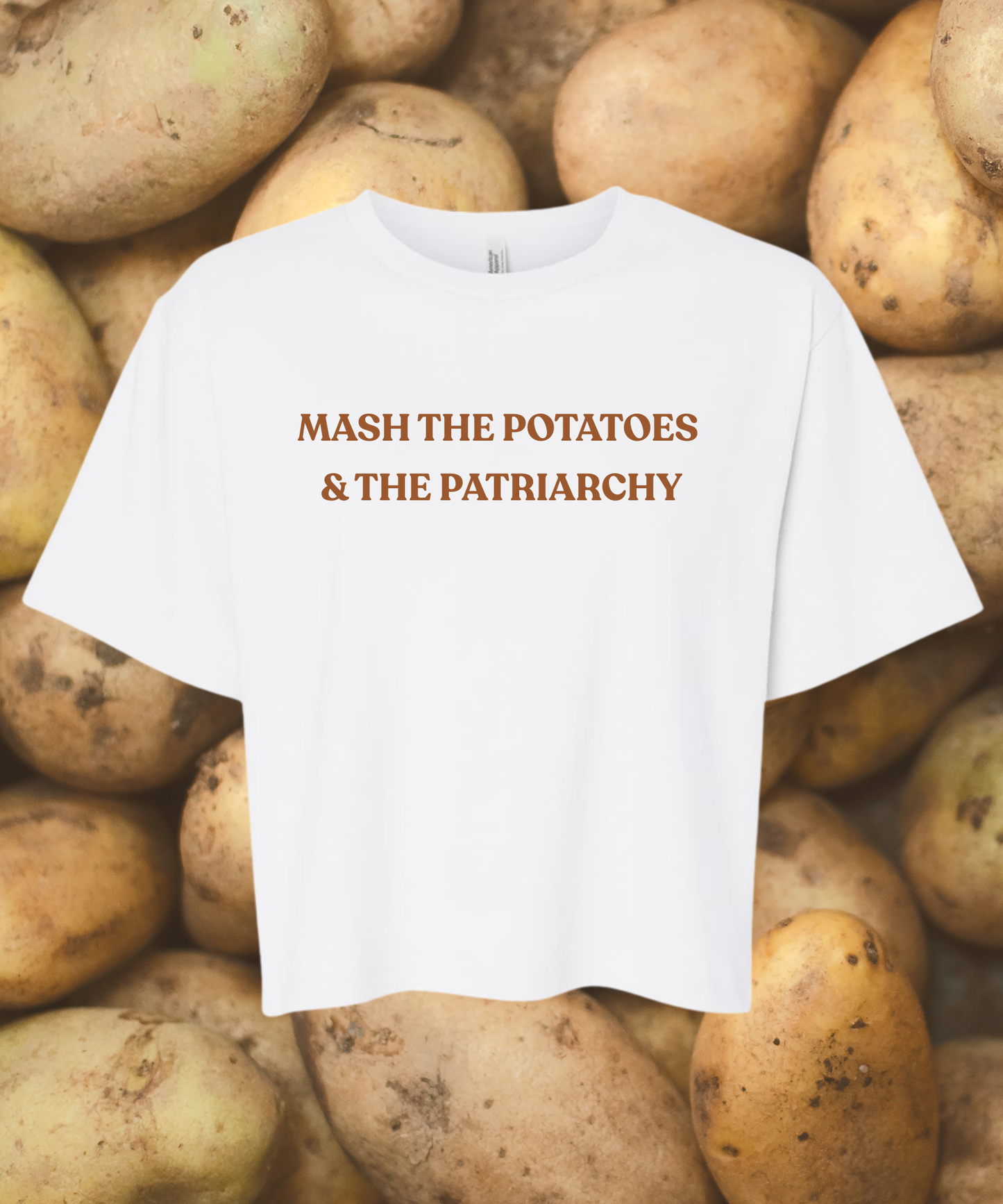 Mash the Patriarchy Women's Mid-length Crop Boxy Tee