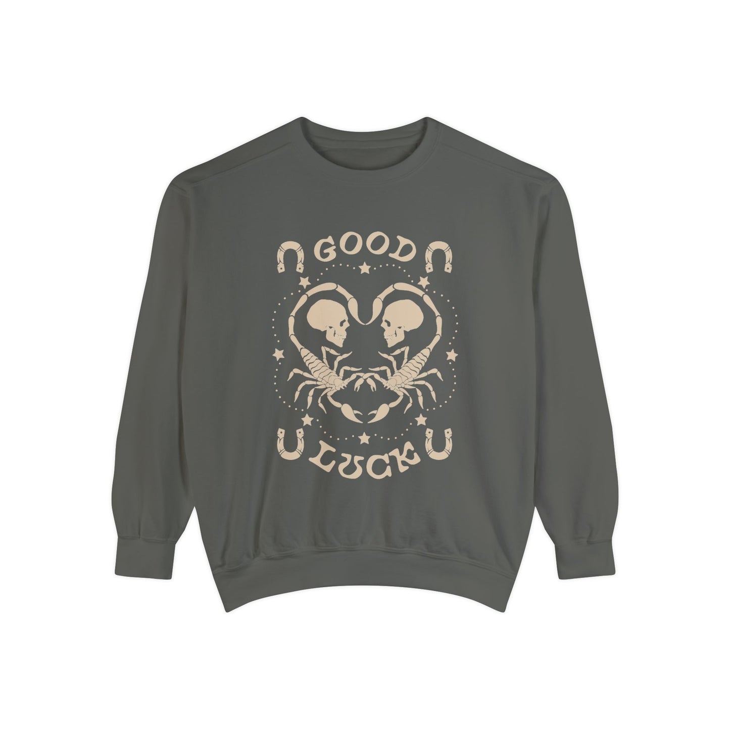 Good Luck Western Vintage Grunge Comfort Colors Garment Dyed Crewneck Sweatshirt