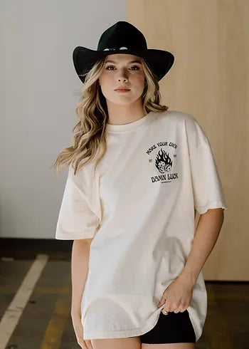 Make Your Own Damn Luck Vintage Western Grunge Comfort Colors Tee