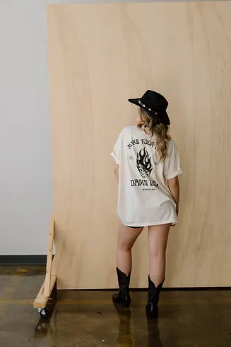 Make Your Own Damn Luck Vintage Western Grunge Comfort Colors Tee