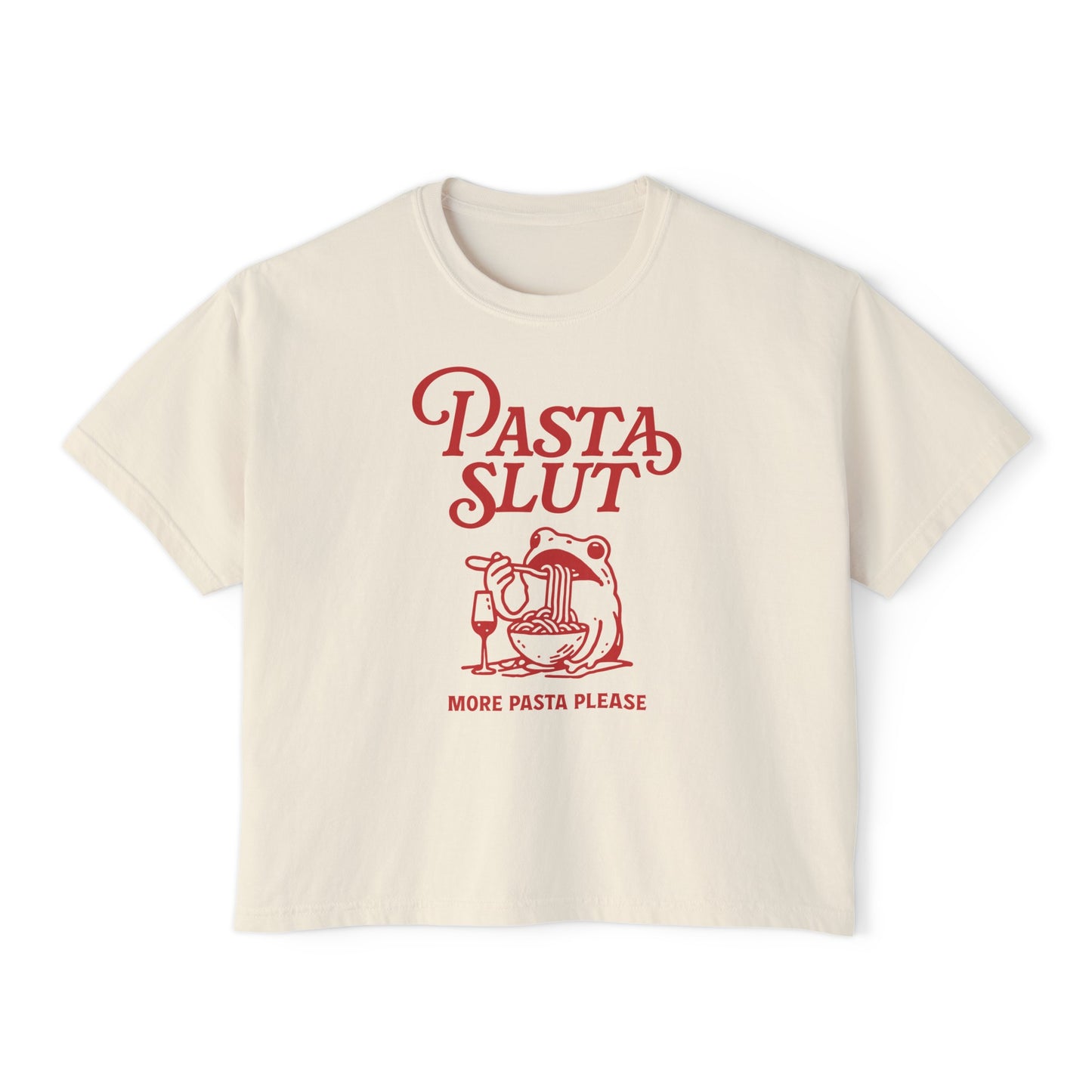 Pasta Slut Women's Boxy Crop Comfort Colors Tee