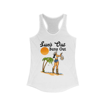 El Ray Art x Uncommon Wild Exclusive Suns Out Buns Out Women's Racerback Tank