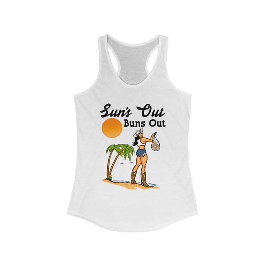 El Ray Art x Uncommon Wild Exclusive Suns Out Buns Out Women's Racerback Tank