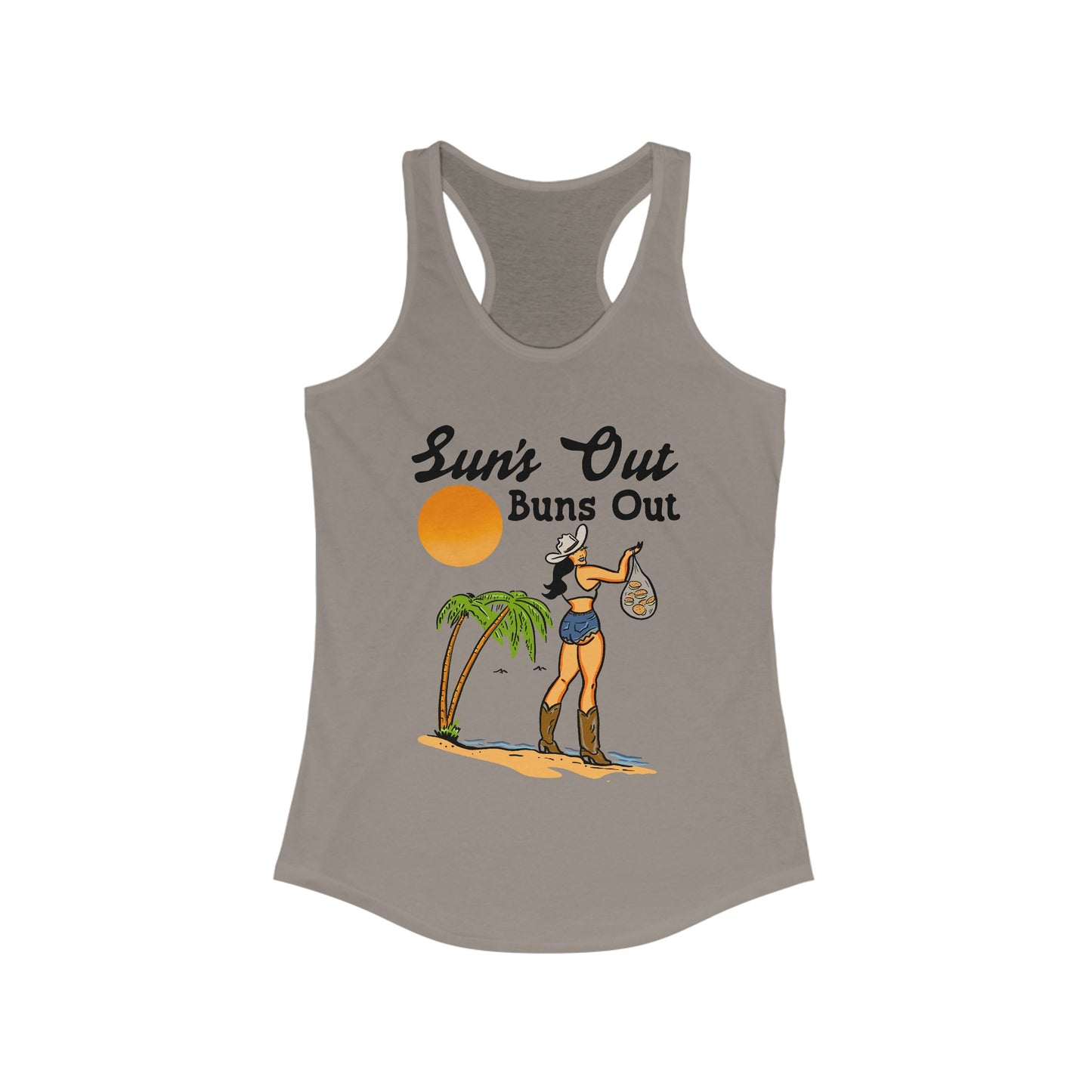 El Ray Art x Uncommon Wild Exclusive Suns Out Buns Out Women's Racerback Tank