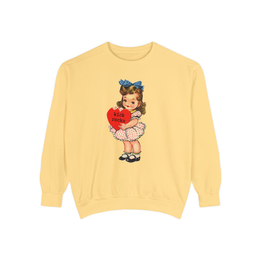 Kick Rocks Vintage Valentine's Day Comfort Colors Sweatshirt