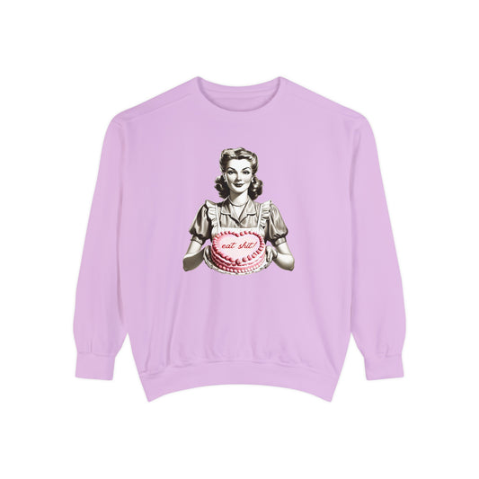 Eat Sh*t! Heart Cake Valentine's Day Comfort Colors Crewneck Sweatshirt