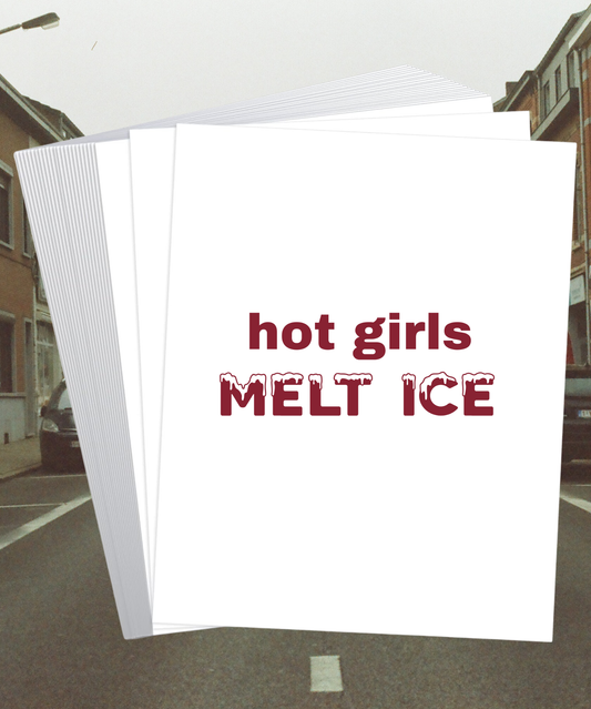 PRE-ORDER: Hot Girls Melt Ice 8x10 Art Print Artwork | Fundraiser ANTI ICE POSTER
