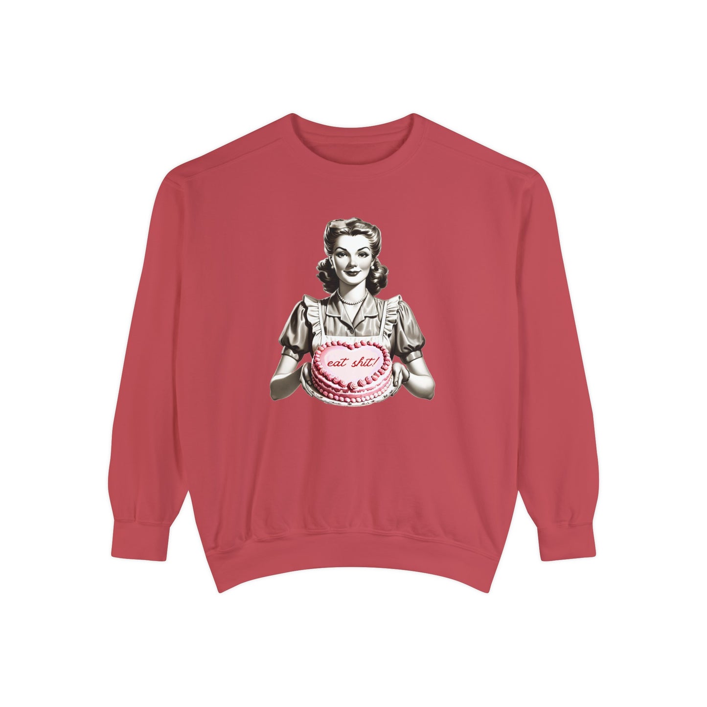 Eat Sh*t! Heart Cake Valentine's Day Comfort Colors Crewneck Sweatshirt