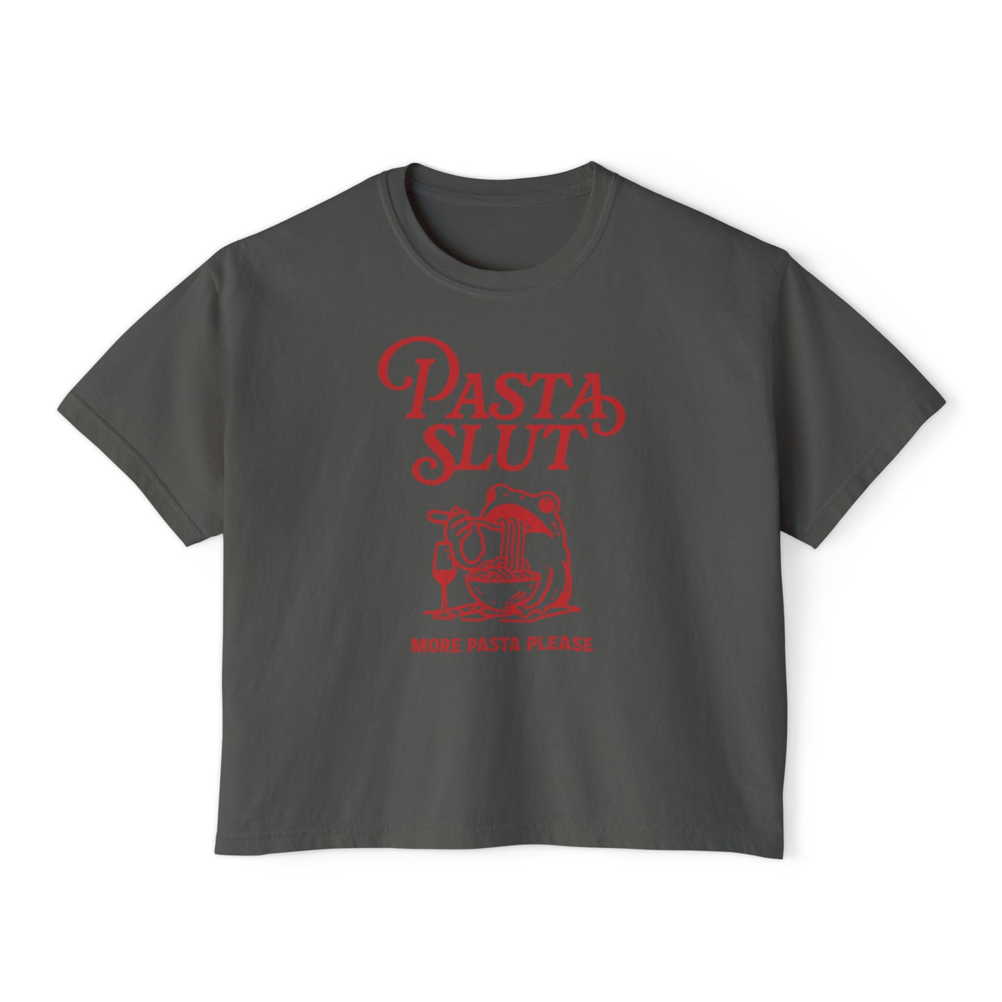 Pasta Slut Women's Boxy Crop Comfort Colors Tee