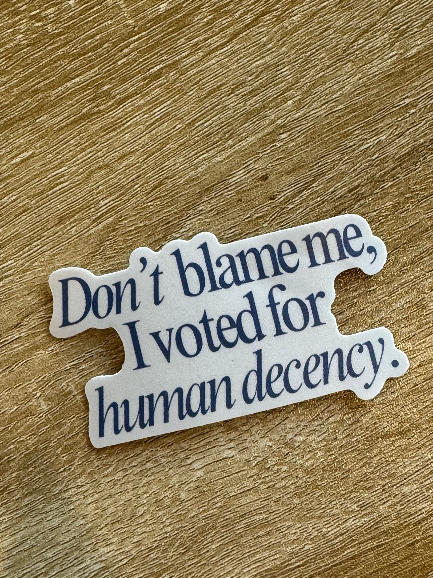 I voted for Human Decency Sticker