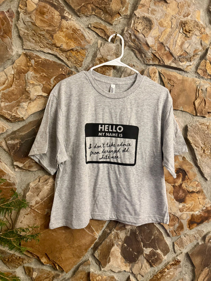 Deranged White Men Mid-crop Graphic Tee