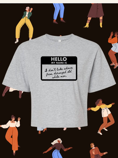 Deranged White Men Mid-crop Graphic Tee