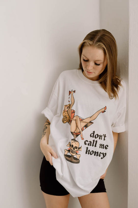 Don't Call Me Honey Retro Pinup Girl Feminist Vintage Comfort Colors T-shirt