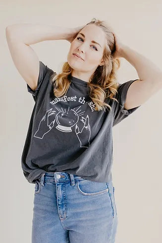 Manifest That Sh*t Crystal Ball T-Shirt | Boho Graphic Tee