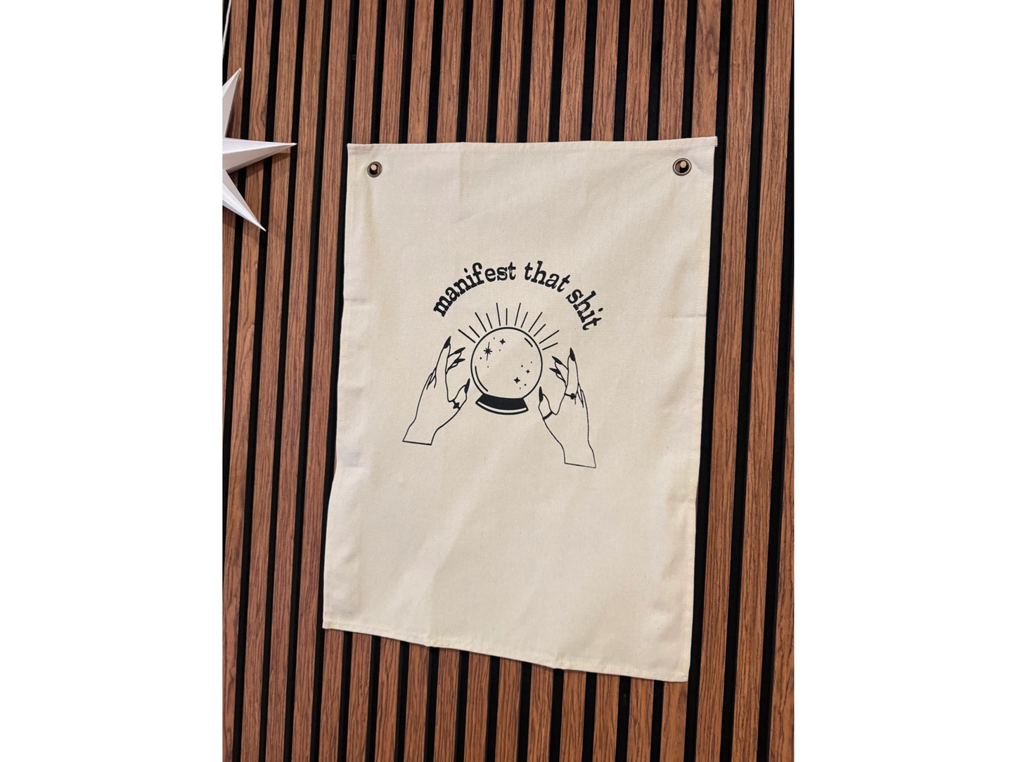 Manifest that Sh*t Canvas Banner | Funny Home Decor Wall Hanging