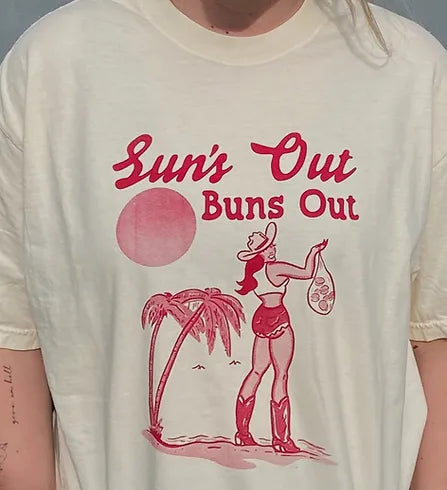 El Ray Artist Design Exclusive Suns Out Buns Out Comfort Colors Graphic Tee