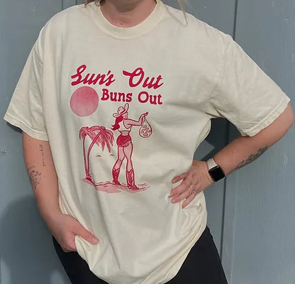 El Ray Artist Design Exclusive Suns Out Buns Out Comfort Colors Graphic Tee